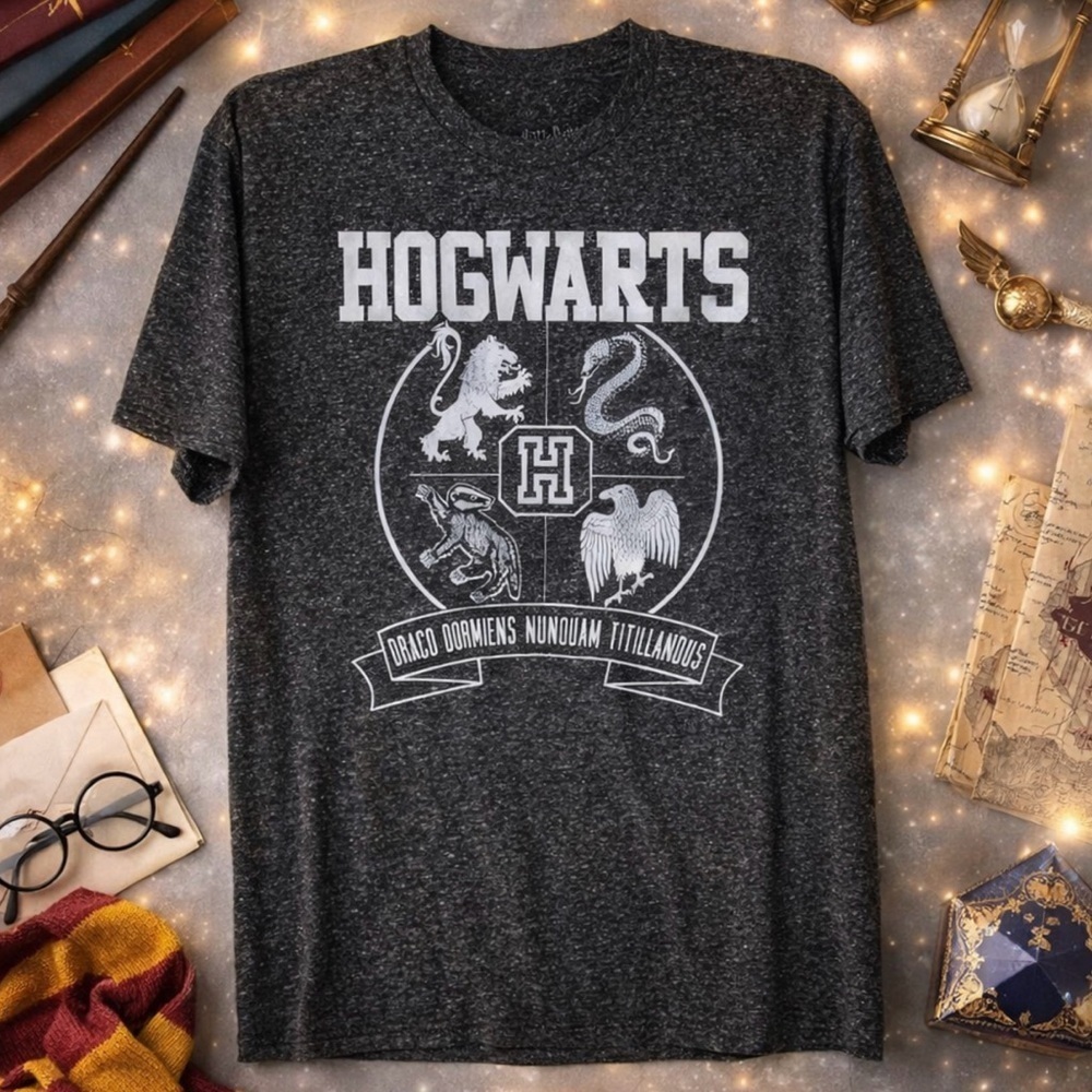 Hogwarts Harry Potter T Shirt Adult Large Draco Dormiens Nunquam Titillandus